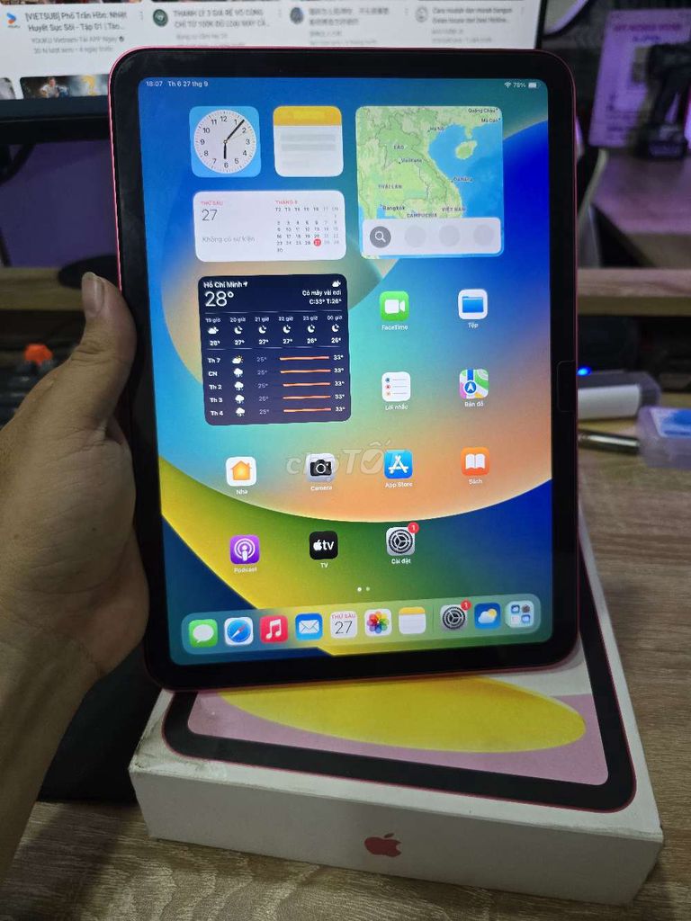 Ipad Gen 10 64Gb hồng New 99% full chức năng.