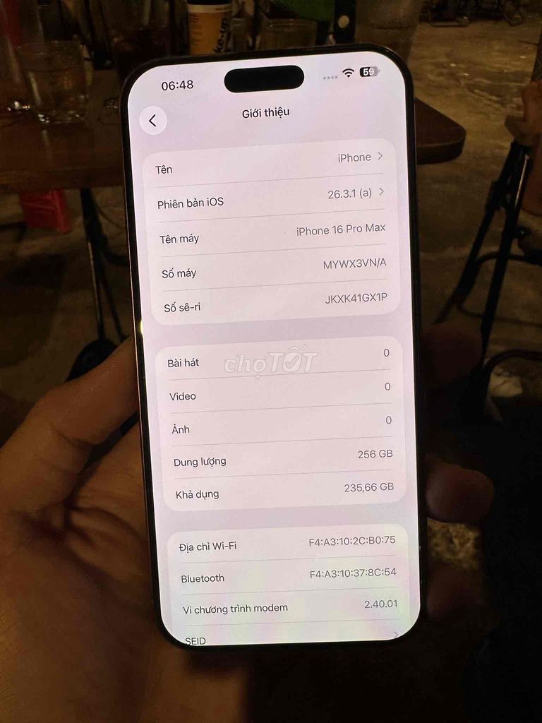 iPhone 16prm 256g vn/a vàng zin áp ốc đẹp 99%. Mua bán Điện thoại tại Thành phố Vĩnh Long Vĩnh Long được đăng bởi Nam hình 1
