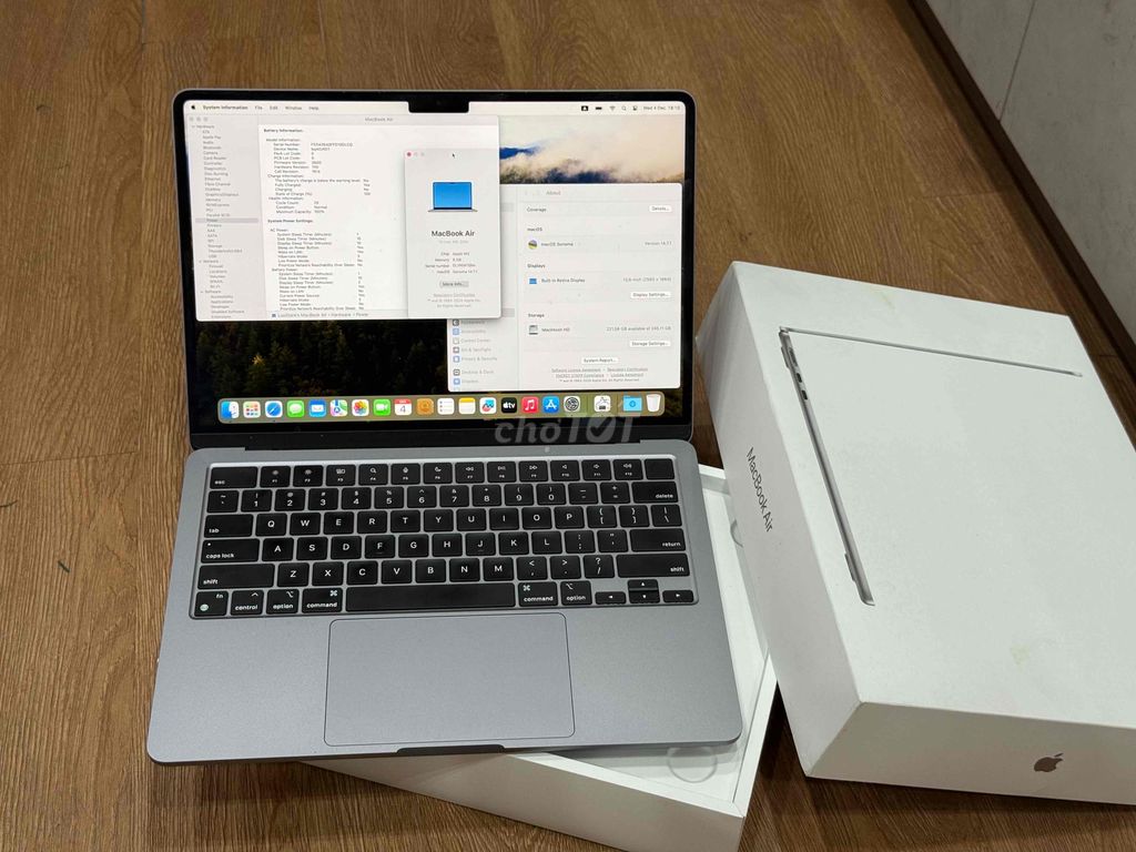 macbook Air M3 chính hãng VN/A Fullbox Pin 100% cò