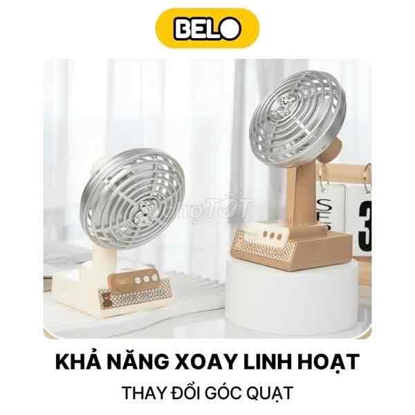 Quạt sạc để bàn mini cổ đển