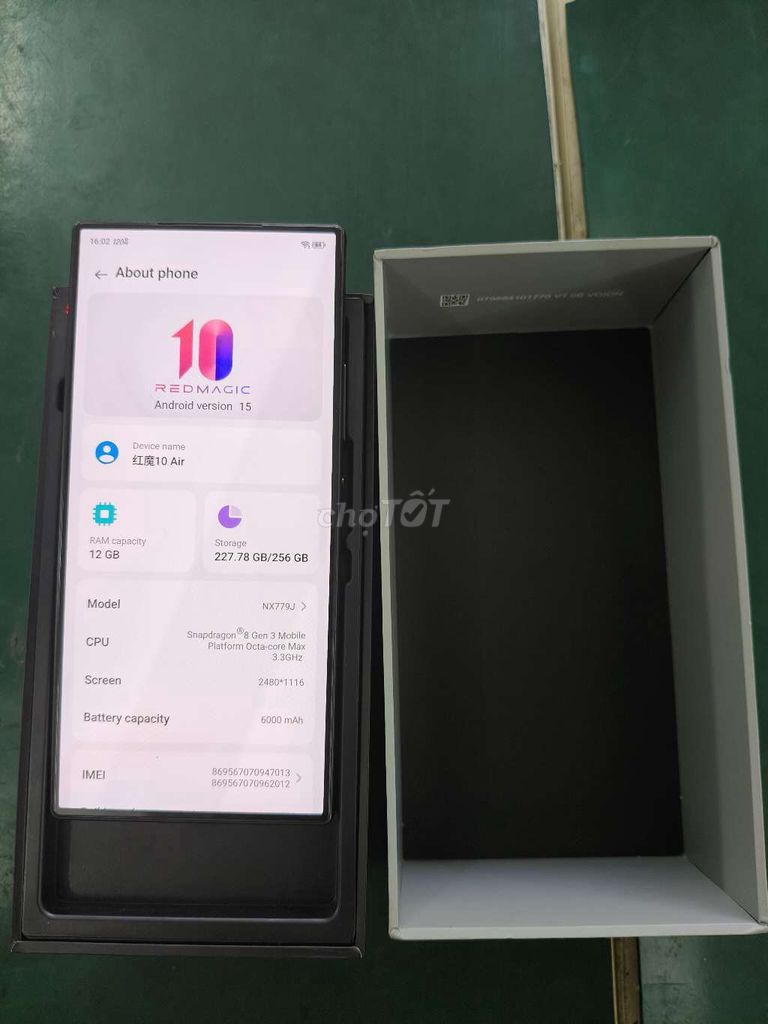 RedMagic 10 Air 256GB Đen. Mua bán Điện thoại tại Quận Ninh Kiều Cần Thơ được đăng bởi hoàng minh hình 1