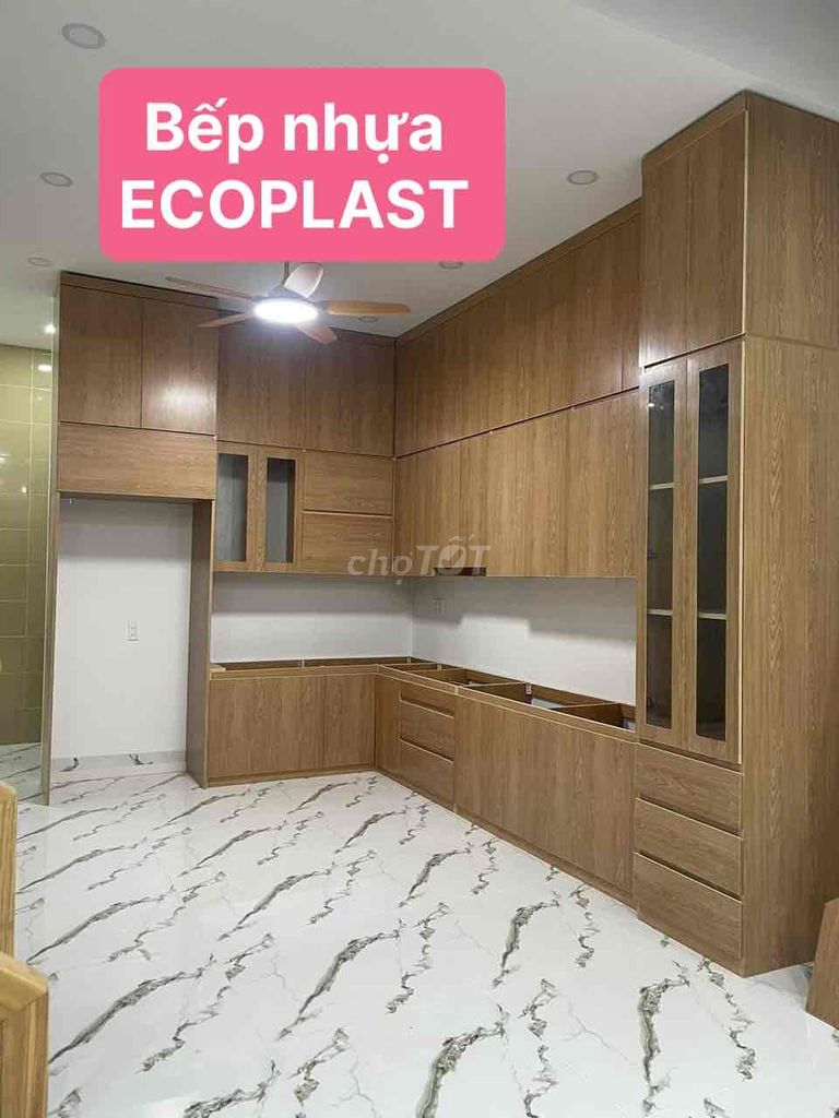 Tủ bếp Nhựa Ecoplast Vân gỗ. Mua bán Tủ, kệ gia đình tại Quận Tân Bình Tp Hồ Chí Minh được đăng bởi Nội Thất Sài Gòn hình 1