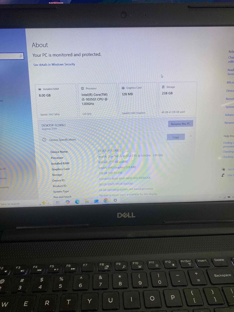 Dell Inspiron 15 i5-10500 15.6 inch 8GB/256GB. Mua bán Laptop tại Thành phố Nha Trang Khánh Hòa được đăng bởi Danh hình 1