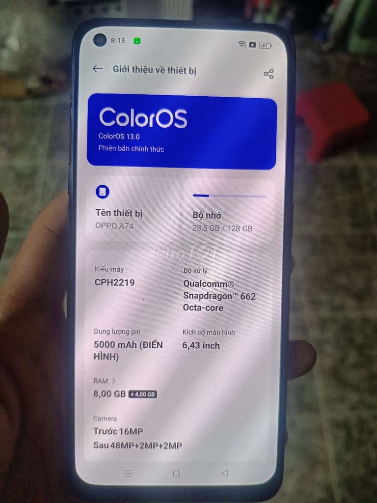 Oppo A74 8GB/128GB Đen. Mua bán Điện thoại tại Quận Bình Thạnh Tp Hồ Chí Minh được đăng bởi Trương Phú Quốc  hình 1
