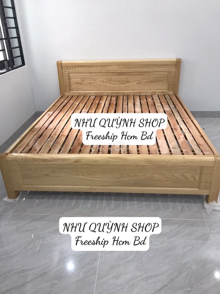 Giường gỗ sồi 1m6x2m cứng cáp siêu bền ráp HCM BD. Mua bán Giường, chăn ga gối nệm tại Quận Gò Vấp Tp Hồ Chí Minh được đăng bởi Như Quỳnh Shop hình 1