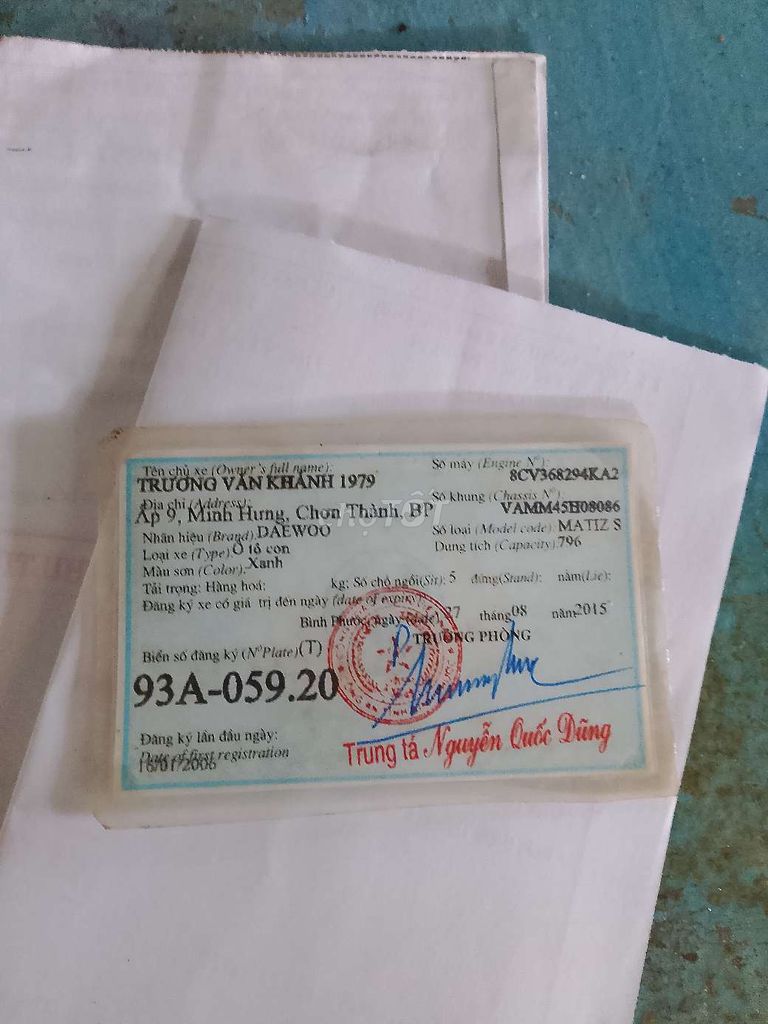 Daewoo Matiz 2005 SE 0.8 MT - 12345 km. Mua bán Ô tô tại Thành phố Thủ Dầu Một Bình Dương được đăng bởi Anh dương  hình 9