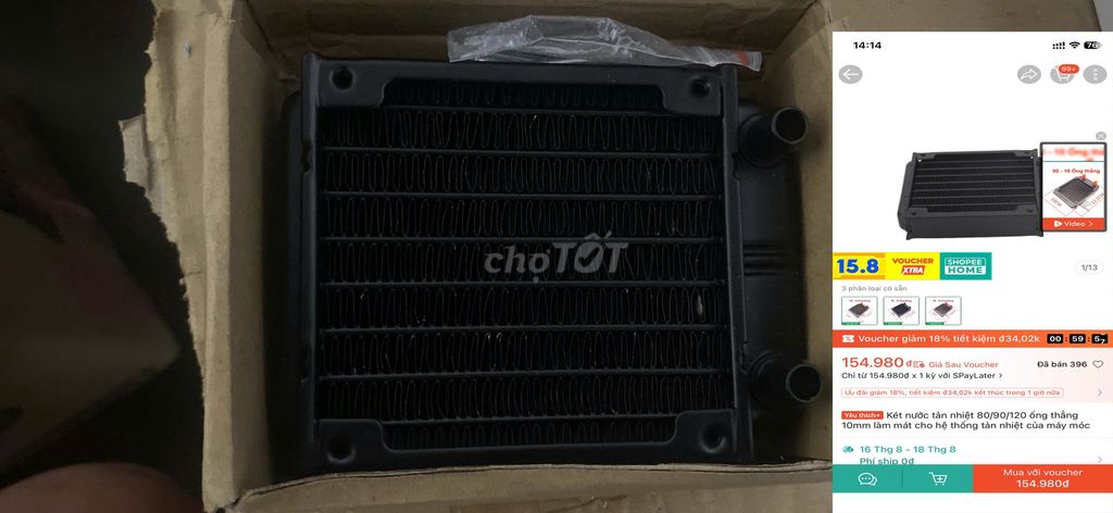 Két nước tản nhiệt Nhôm Đen PC 80/90/120 ống. Mua bán Linh kiện (RAM, Card...) tại Huyện Krông Búk Đắk Lắk được đăng bởi Diệp Lê hình 1