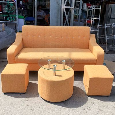 Bộ Sofa Cam Bọc Vải Kéo Đôn Kính Cũ 90%