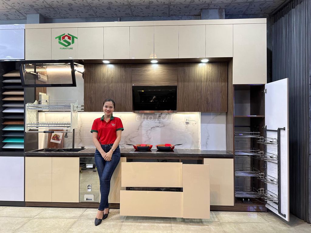 Tủ bếp TST Nhựa Đài Loan Hiện đại. Mua bán Tủ, kệ gia đình tại Quận Hải Châu Đà Nẵng được đăng bởi Nội thất tủ bếp TST hình 1