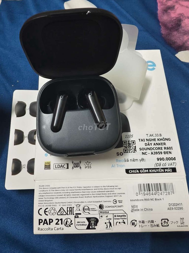 Tai nghe Soundcore R60i chống ồn chủ động Đen. Mua bán Tivi, Âm thanh tại Quận Bình Tân Tp Hồ Chí Minh được đăng bởi yugi sanlee hình 1