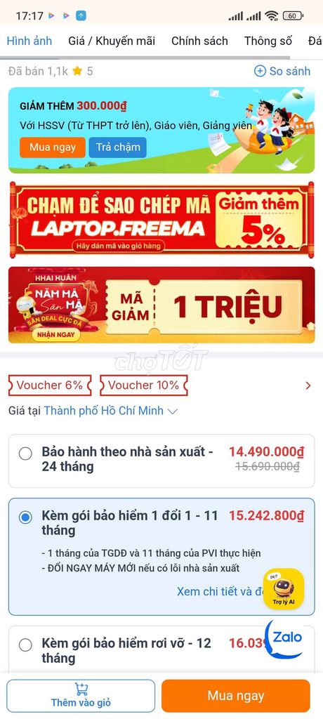 MSI Modern 15 i5-1335U 15.6 inch 16GB/512GB. Mua bán Laptop tại Quận 7 Tp Hồ Chí Minh được đăng bởi B Nguyễn Hoàng Thiên hình 1