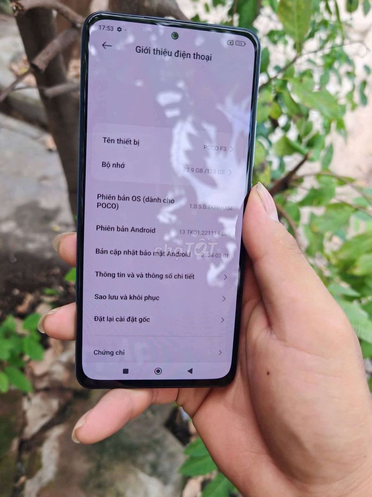 Xiaomi POCO F3 128GB Xanh cam. Mua bán Điện thoại tại Thành phố Phan Thiết Bình Thuận được đăng bởi Ngô Tuấn Lợi hình 1