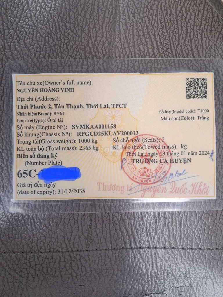 SYM T1000 2010 Thùng inox. Mua bán Xe tải, xe ben tại Huyện Phong Điền Cần Thơ được đăng bởi Tên chưa cung cấp hình 4