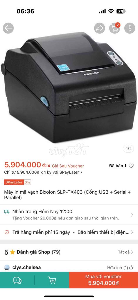 May In Mã Vach Bixolon SLP-TX403. Mua bán Đồ dùng văn phòng tại Thành phố Thủ Đức Tp Hồ Chí Minh được đăng bởi Tuyet phung Bui hình 1