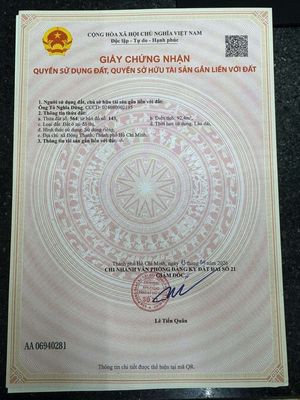 ĐẤT MẶT TIỀN KINH DOANH TTT 12,DT: 100m2, SỔ HỒNG RIÊNG, CHỈ 4.8 TỶ 
