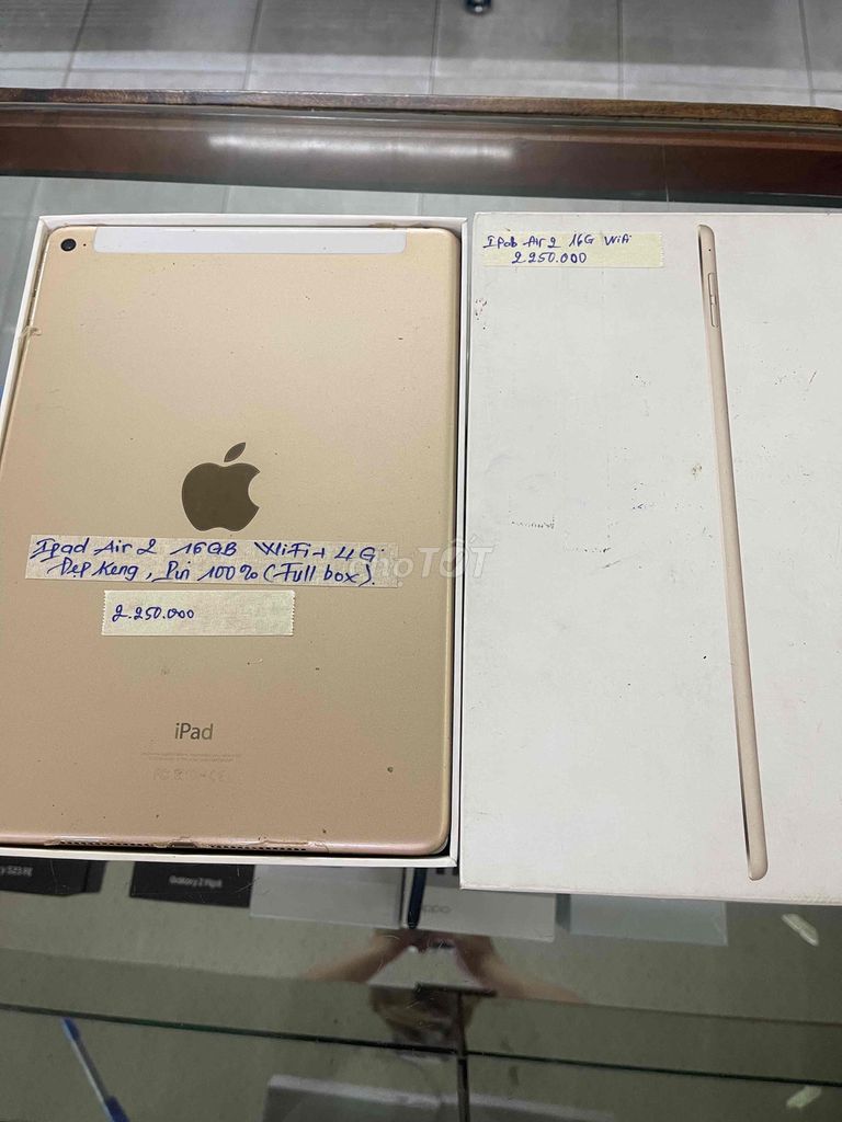 Ipad Air 2 9.7” 16GB WiFi + 4G Fullbox. Mua bán Máy tính bảng tại Quận Ninh Kiều Cần Thơ được đăng bởi Cầm Đồ Anh Quý hình 1