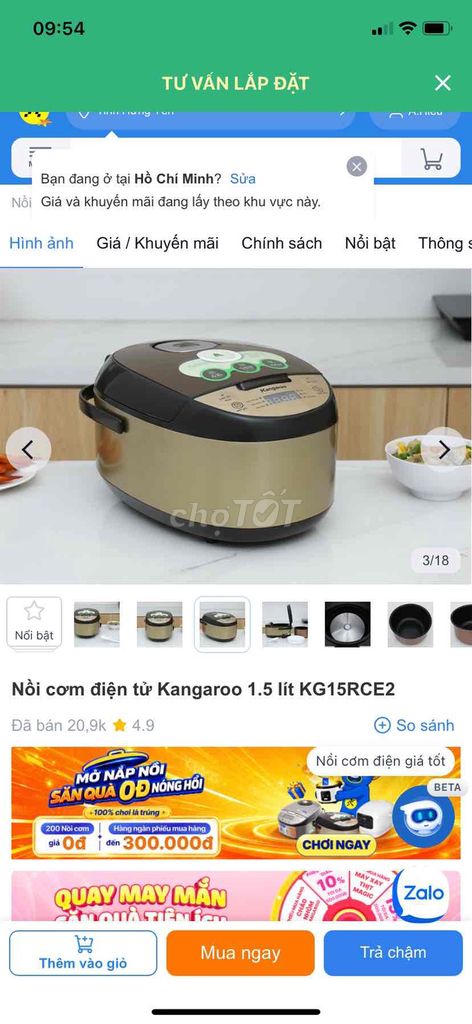 Nồi cơm điện tử Kangaroo KG15RCE2 Vàng đồng. Mua bán Bếp, lò, đồ điện nhà bếp tại Huyện Văn Lâm Hưng Yên được đăng bởi Linh Linh hình 1
