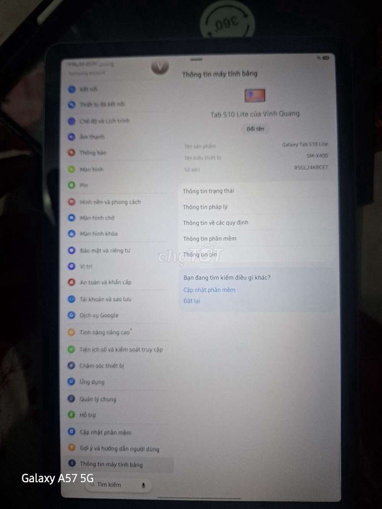 Samsung Tab S10 Lite Xám. Mua bán Máy tính bảng tại Quận Liên Chiểu Đà Nẵng được đăng bởi Phạm Vinh Quang hình 1