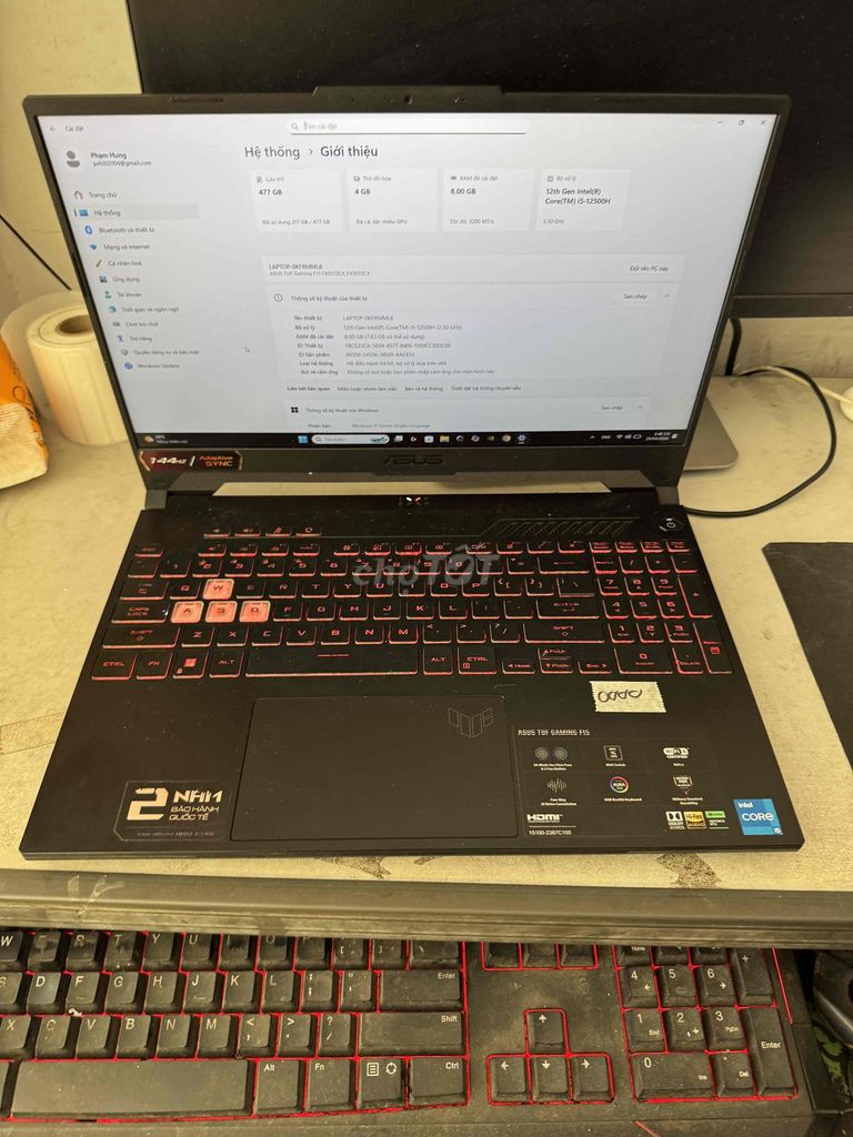 Asus Tuf i5-12500H 8GB/512GB Đen. Mua bán Laptop tại Quận Lê Chân Hải Phòng được đăng bởi Phuong hình 1