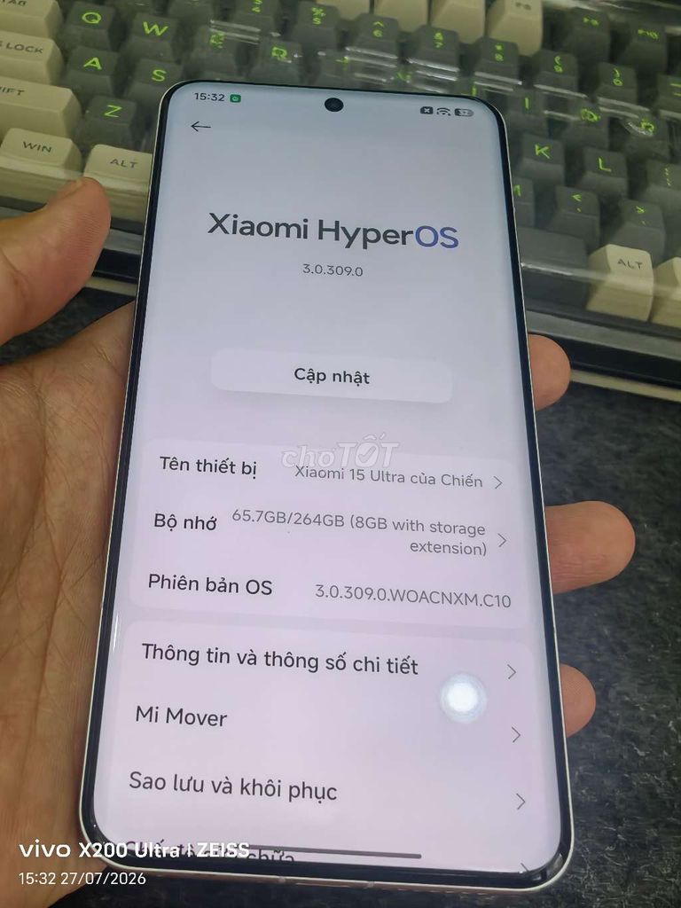 Xiaomi 15 Ultra 12GB/256GB Trắng Like New. Mua bán Điện thoại tại Huyện Gia Lâm Hà Nội được đăng bởi Chiến hình 1