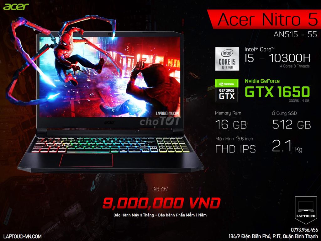 Acer Nitro 5 Eagle AN515 - 55. Mua bán Laptop tại Quận Bình Thạnh Tp Hồ Chí Minh được đăng bởi Cửa Hàng Máy Tính Laptouch VN hình 1