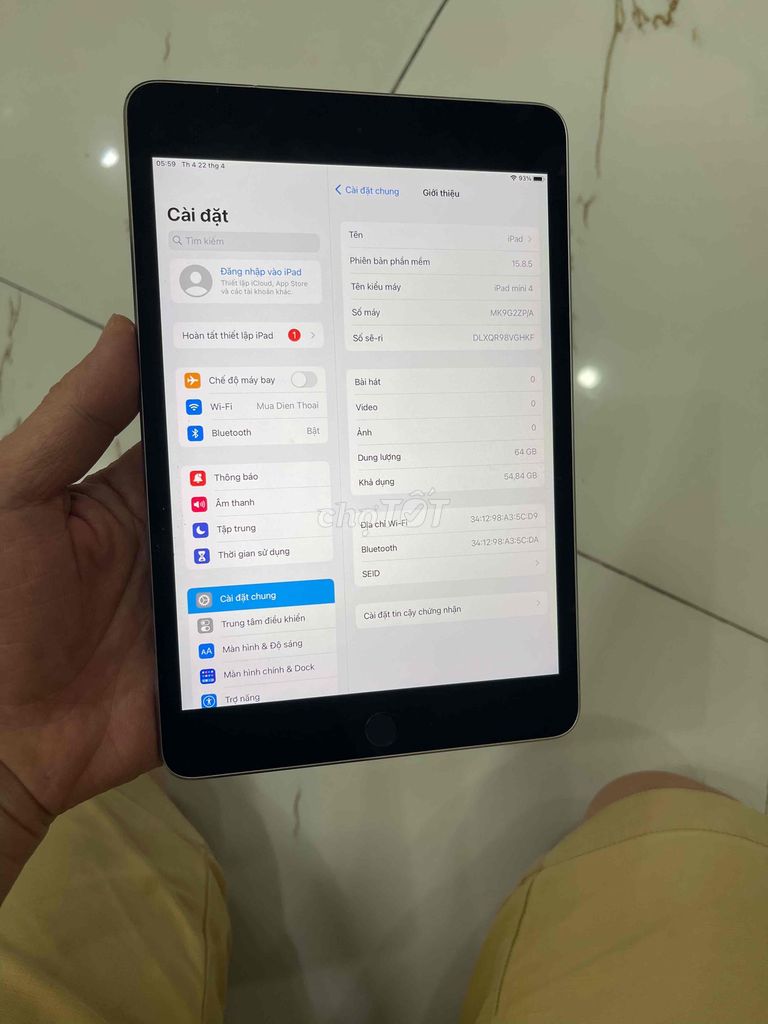 Apple iPad mini 4 64GB zin cũ. Mua bán Máy tính bảng tại Quận Hà Đông Hà Nội được đăng bởi Mạnh Mobile hình 1