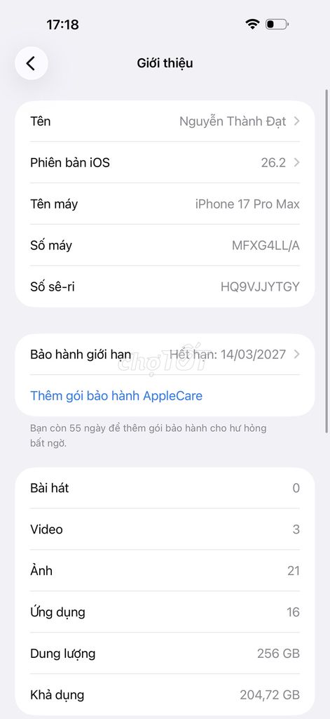 Apple iPhone 17 Pro Max 256GB Mới. Mua bán Điện thoại tại Thành phố Dĩ An Bình Dương được đăng bởi KTNTLT ND hình 1