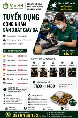 TUYỂN DỤNG CÔNG NHÂN VSIP QUẢNG NGÃI