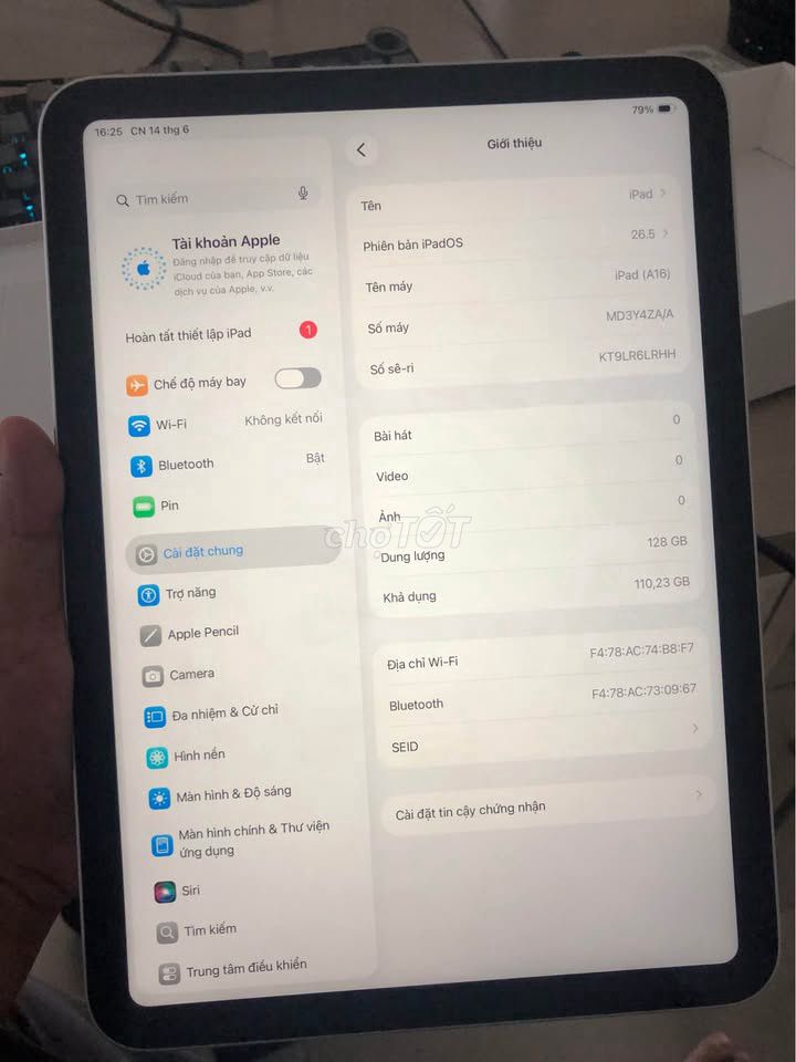 Apple iPad (A16) Bạc 128GB Like New. Mua bán Máy tính bảng tại Quận Gò Vấp Tp Hồ Chí Minh được đăng bởi Your friend hình 1