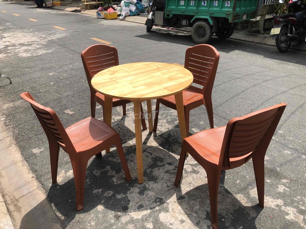 bộ bàn ăn 4 ghế, bàn ăn tròn, bàn ăn