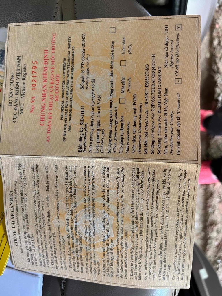 Ford Transit 2016 Van - 23000 km. Mua bán Ô tô tại Huyện Bình Chánh Tp Hồ Chí Minh được đăng bởi Huỳnh Văn Nhật hình 11