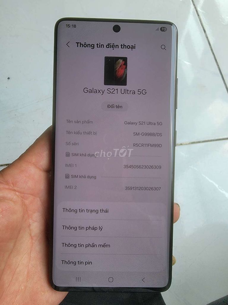 Samsung Galaxy S21 Ultra ram12 128GB. Mua bán Điện thoại tại Thành phố Biên Hòa Đồng Nai được đăng bởi anh chị Em thiện chí gọi điện không tiếp tin nhắn thông cảm hình 1