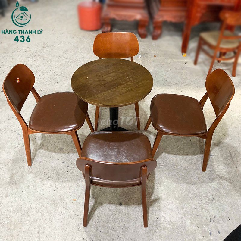 Bộ Bàn Ghế Cafe Gỗ Lót Đệm Simili Cũ Đẹp 90%. Mua bán Bàn ghế tại Quận Tân Phú Tp Hồ Chí Minh được đăng bởi Công Ty TNHH TM DV INKPRO hình 1