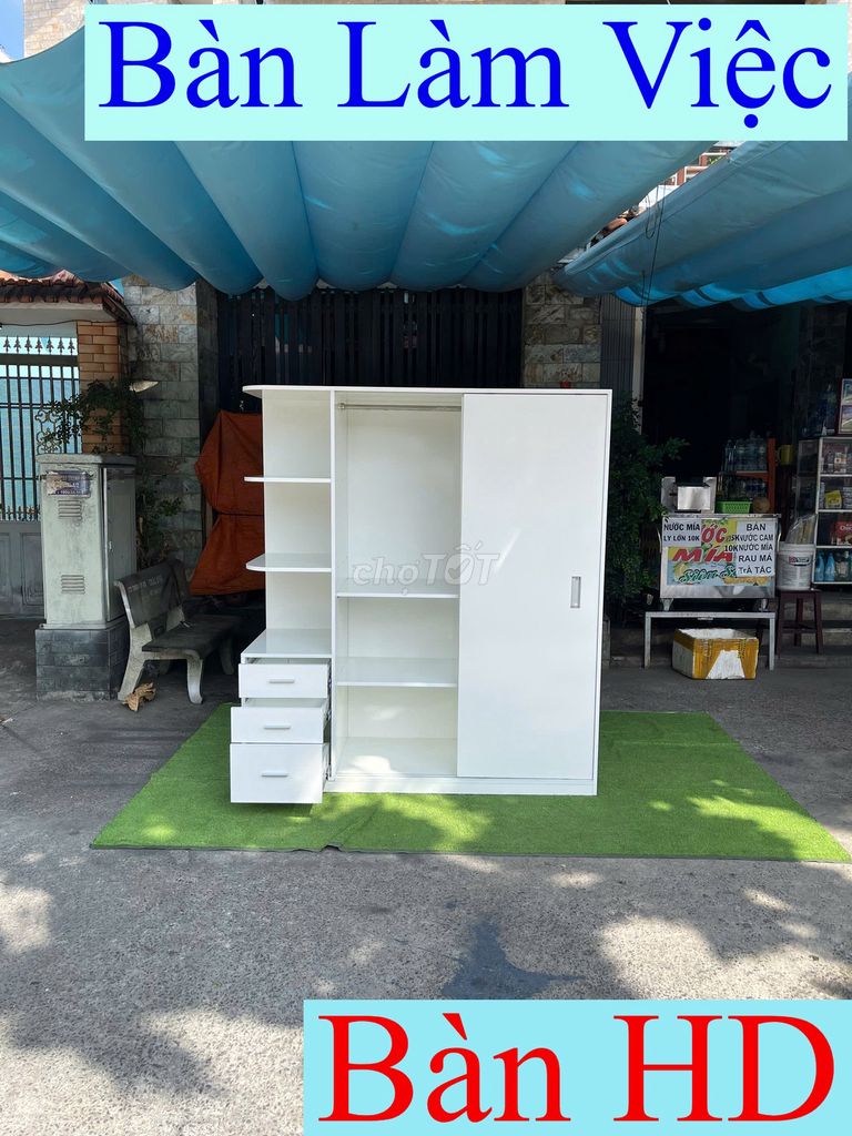 Tủ quần áo_Tủ quần áo cửa lùa=Tủ quần áo gổ 1m6=3. Mua bán Tủ, kệ gia đình tại Quận 8 Tp Hồ Chí Minh được đăng bởi Kho Hàng TP HCM hình 1