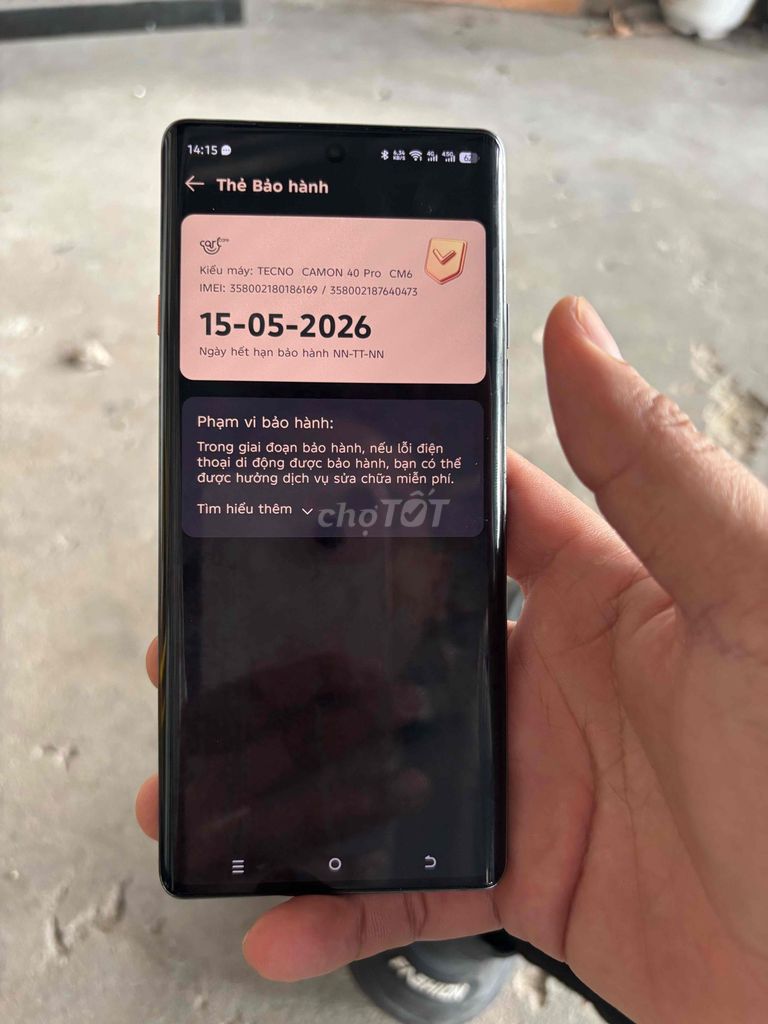 Tecno Camon 40 Pro Xanh 16GB/256GB. Mua bán Điện thoại tại Quận Ninh Kiều Cần Thơ được đăng bởi Trường Long hình 1