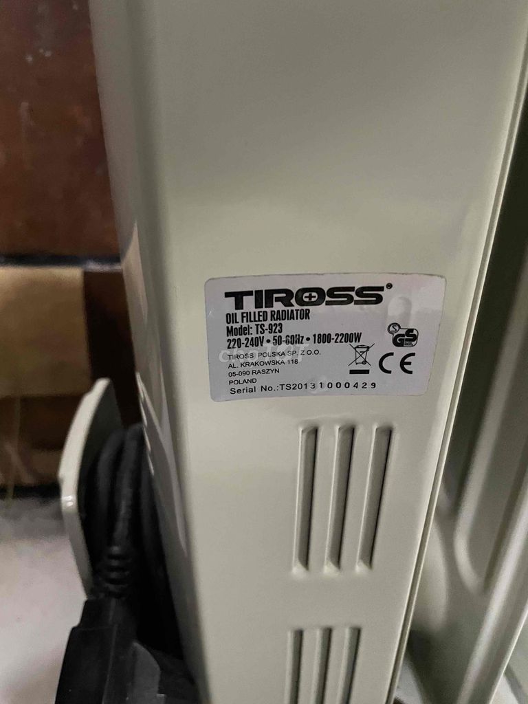 Lò sưởi dầu Tiross TS-923 Trắng. Mua bán Nội thất, đồ gia dụng khác tại Quận Hoàng Mai Hà Nội được đăng bởi Phạm Bảo Trân hình 1