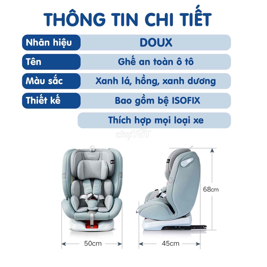 Ghế oto Doux xoay 360