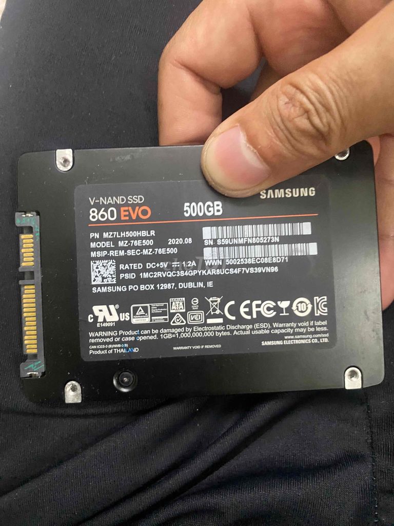 SSD Samsung 860 EVO 500G zin chuẩn chất lượng. Mua bán Linh kiện (RAM, Card...) tại Quận 4 Tp Hồ Chí Minh được đăng bởi Trần Phú hình 1