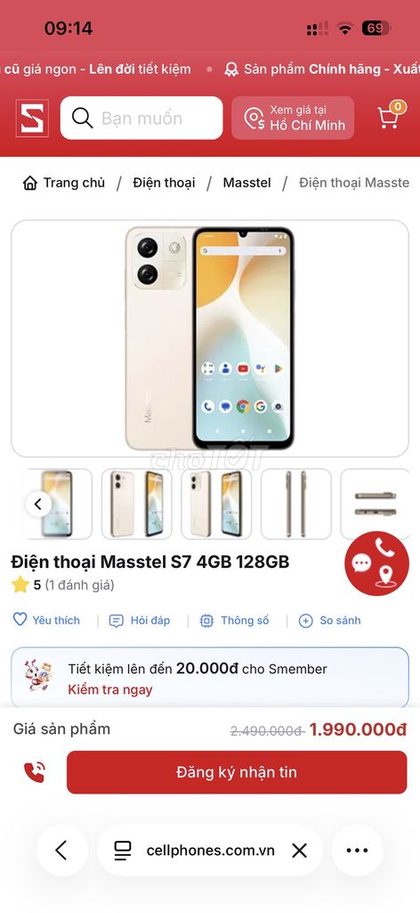 Masstel S7 128GB Trắng. Mua bán Điện thoại tại Quận Liên Chiểu Đà Nẵng được đăng bởi Kha Nguyen hình 1