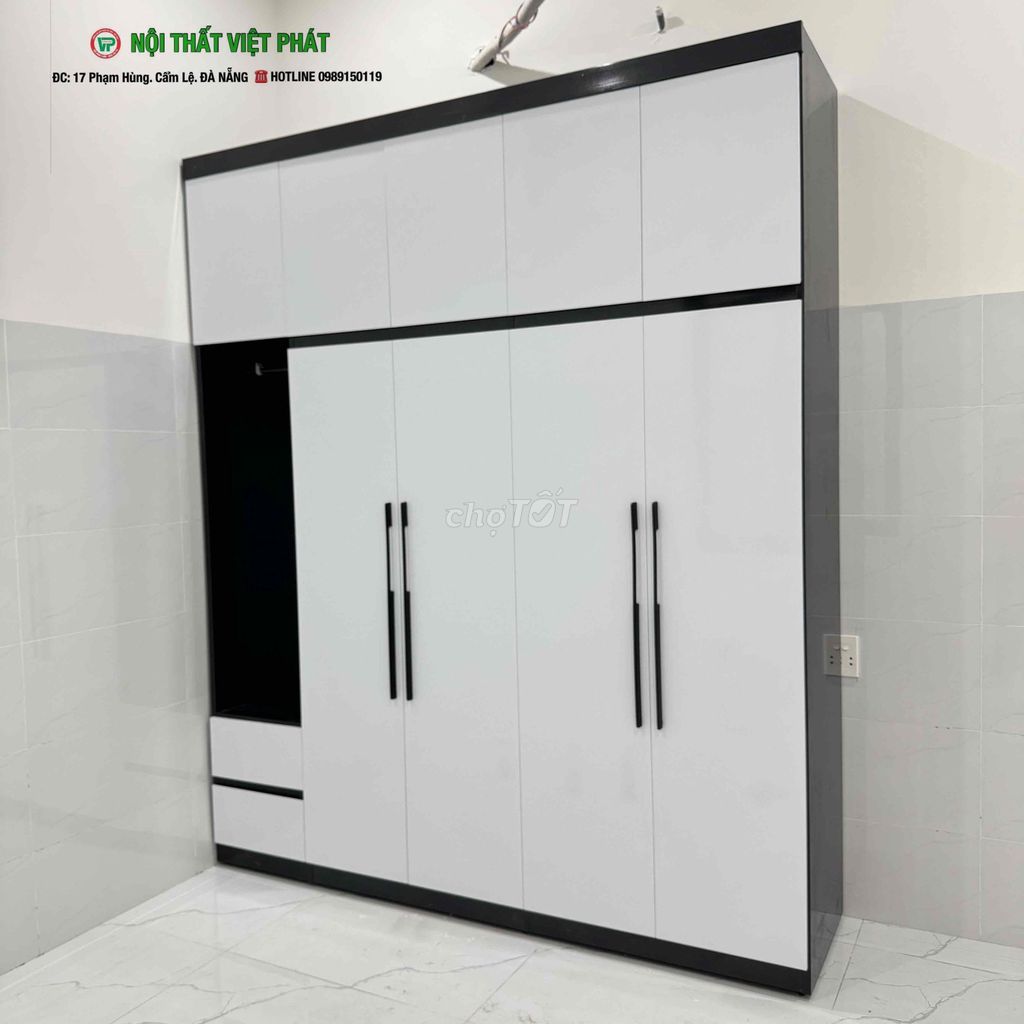 Tủ quần áo Nội Thất Việt Phát 5 cánh Trắng, Đen. Mua bán Tủ, kệ gia đình tại Quận Cẩm Lệ Đà Nẵng được đăng bởi Vy Huỳnh hình 1