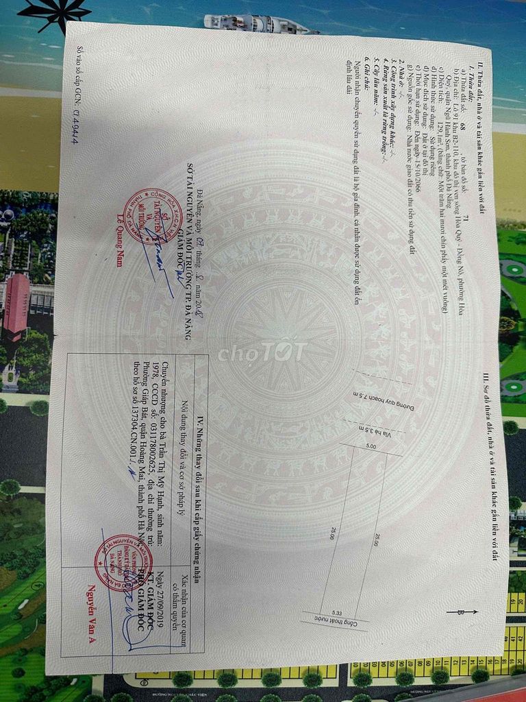 bán đất lô đường phan hoan. trục thông đấu lưng nguyễn phước lan. Mua bán đất tại Quận Ngũ Hành Sơn Đà Nẵng được đăng bởi Tran Ho Duykhang hình 4