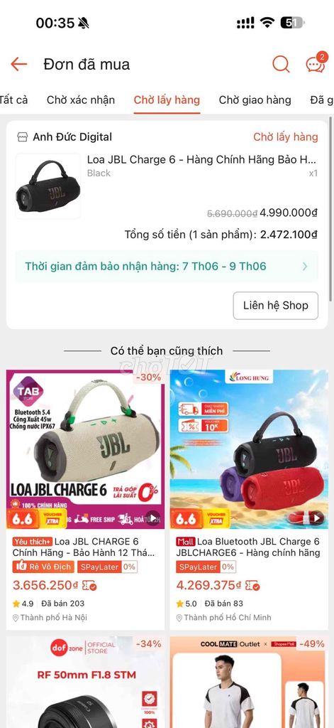 (new) Loa Bluetooth JBL Charge 6. Mua bán Tivi, Âm thanh tại Quận Liên Chiểu Đà Nẵng được đăng bởi RenZ hình 1