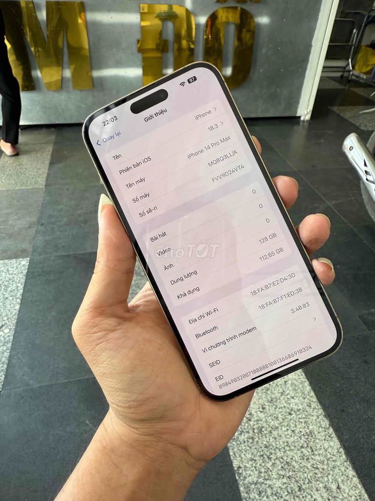 iPhone 14PRO MAX/128GB zill ốc LLA