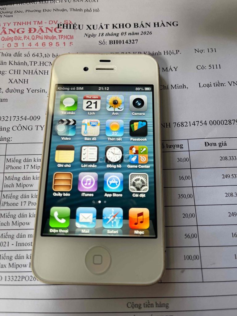 Apple iPhone 4S 16GB Trắng. Mua bán Điện thoại tại Thành phố Thuận An Bình Dương được đăng bởi N hình 1
