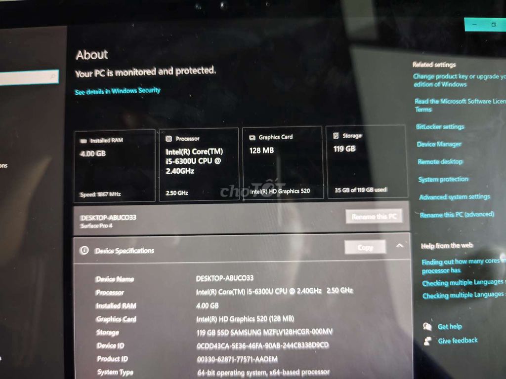 Microsoft Surface Pro 4 i5 4GB/119GB Bạc. Mua bán Máy tính bảng tại Quận 1 Tp Hồ Chí Minh được đăng bởi Anh vũ hình 1
