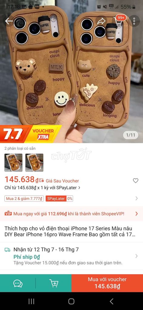 Ốp lưng iPhone 17 Series, 16 Pro Silicon Nâu Mới. Mua bán Phụ kiện (Màn hình, Chuột...) tại Quận 7 Tp Hồ Chí Minh được đăng bởi Nhung Nguyen hình 1