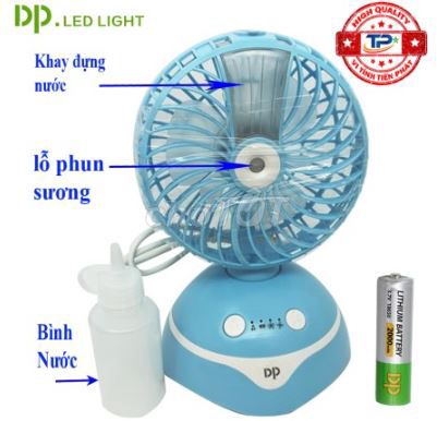 Quạt sạc DP-7623 phun sương  mini để bàn