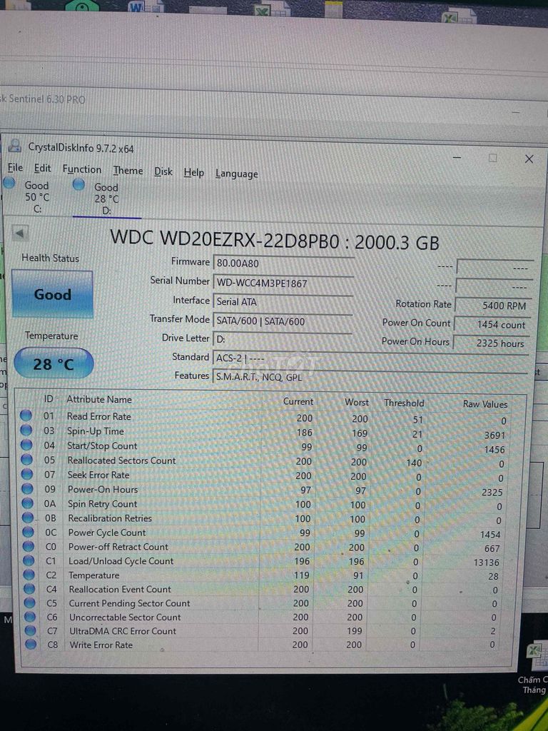 bán ổ hdd 2T sức khoẻ good. Mua bán Linh kiện (RAM, Card...) tại Quận Dương Kinh Hải Phòng được đăng bởi Pain hình 1
