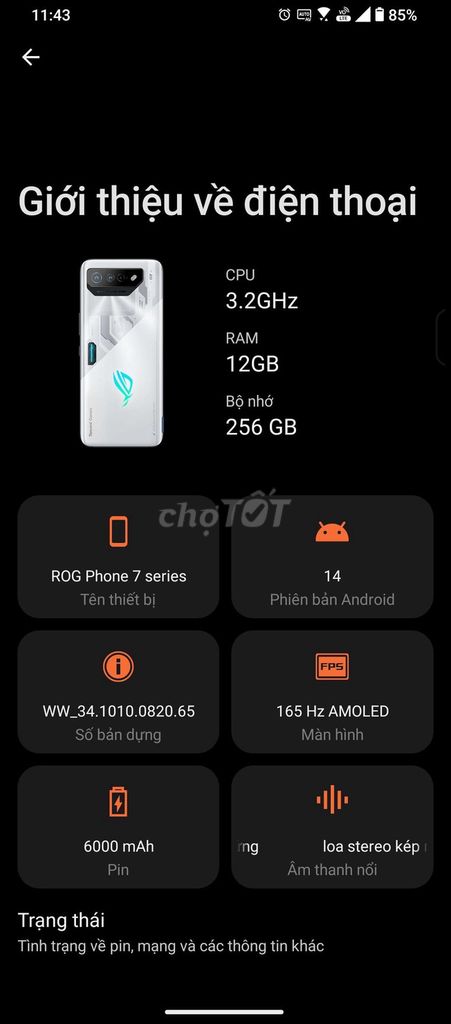 ROG Phone 7 Trắng. Mua bán Điện thoại tại Huyện Tháp Mười Đồng Tháp được đăng bởi takuda hình 1