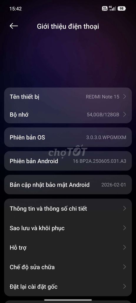Redmi Note 15 128GB. Mua bán Điện thoại tại Huyện Đông Anh Hà Nội được đăng bởi huy hình 1